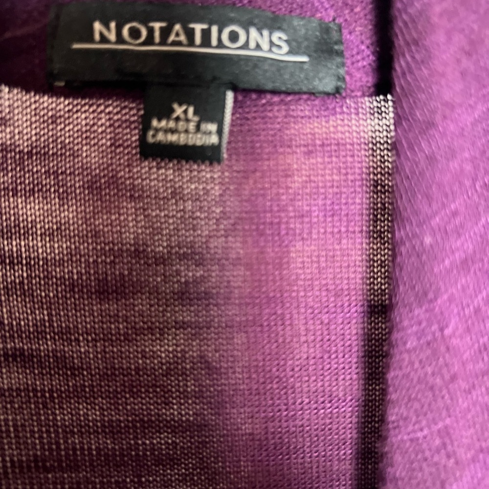 Notations Magenta Open-Front Cardigan Sweater - Picture 3 of 3